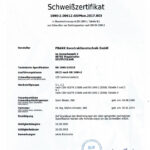Schweißzertifikat EN 1090