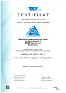 Zertifikat DIN-EN-ISO-3834-2 2023